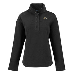 Baltimore Ravens Cutter & Buck Women's Hunts Point Eco Half-Snap Sweatshirt - Black on sale