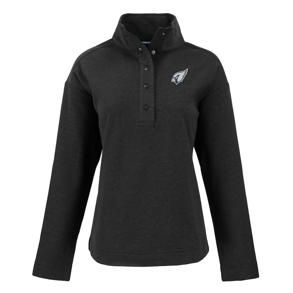 Arizona Cardinals Cutter & Buck Women's Hunts Point Eco Half-Snap Sweatshirt - Black outlet
