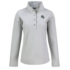 Carolina Panthers Cutter & Buck Women's Hunts Point Eco Half-Snap Sweatshirt - Gray outlet