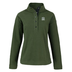 Green Bay Packers Cutter & Buck Women's Hunts Point Eco Half-Snap Sweatshirt - Green for sale