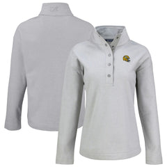 Green Bay Packers Cutter & Buck Women's Hunts Point Eco Half-Snap Sweatshirt - Gray sale