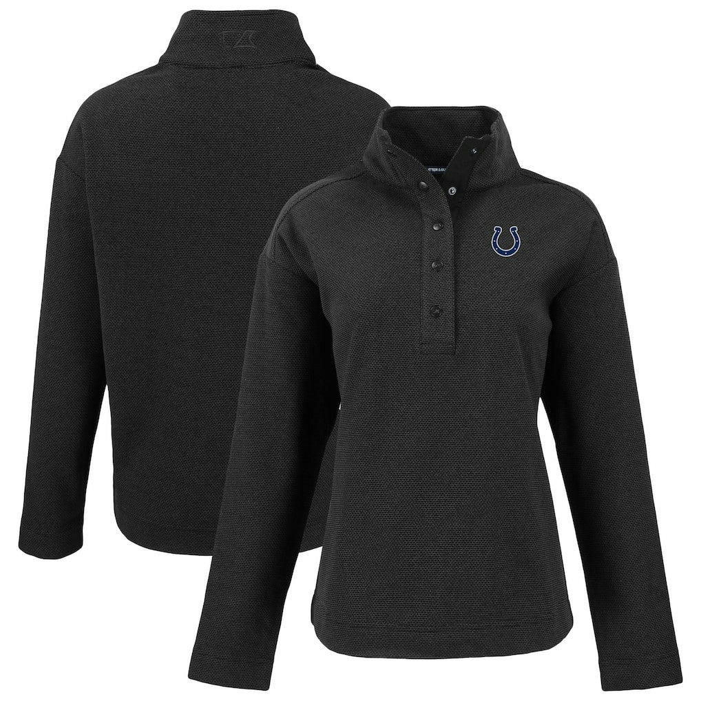 Indianapolis Colts Cutter & Buck Women's Hunts Point Eco Half-Snap Sweatshirt - Black online