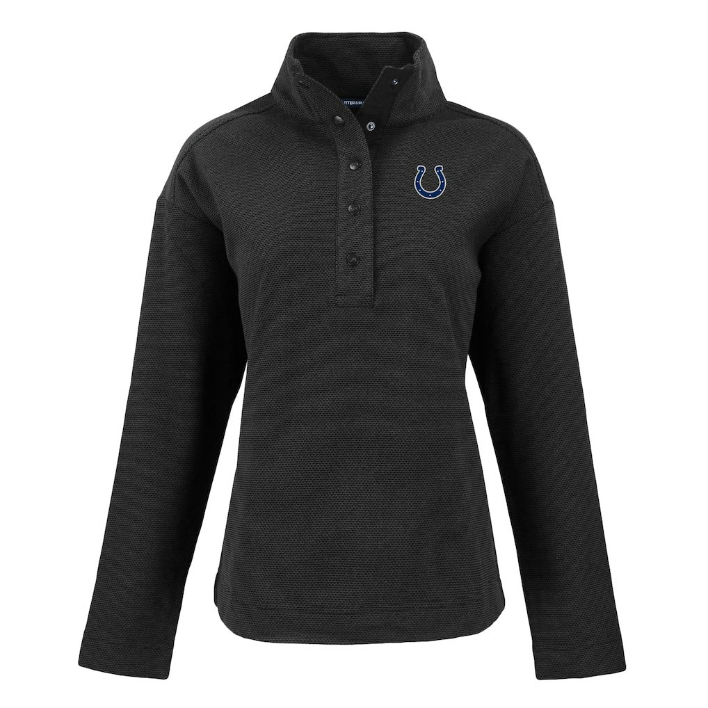Indianapolis Colts Cutter & Buck Women's Hunts Point Eco Half-Snap Sweatshirt - Black online
