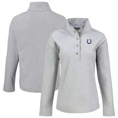 Indianapolis Colts Cutter & Buck Women's Hunts Point Eco Half-Snap Sweatshirt - Gray sale