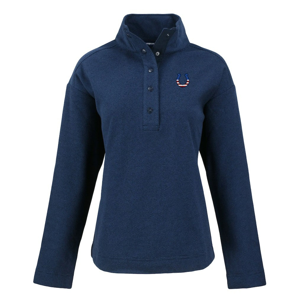 Indianapolis Colts Cutter & Buck Women's Hunts Point Eco Half-Snap Sweatshirt - Navy online