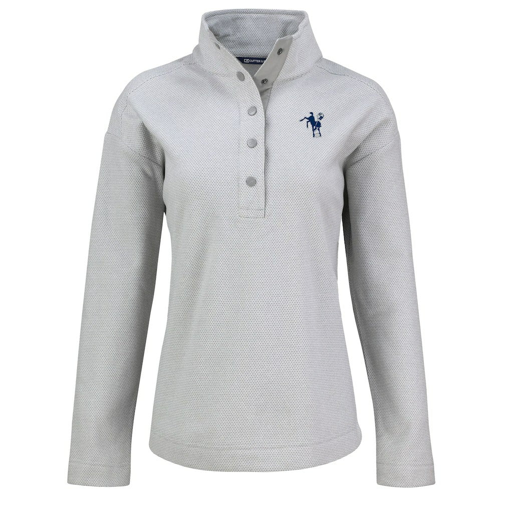Indianapolis Colts Cutter & Buck Women's Hunts Point Eco Half-Snap Sweatshirt - Gray outlet