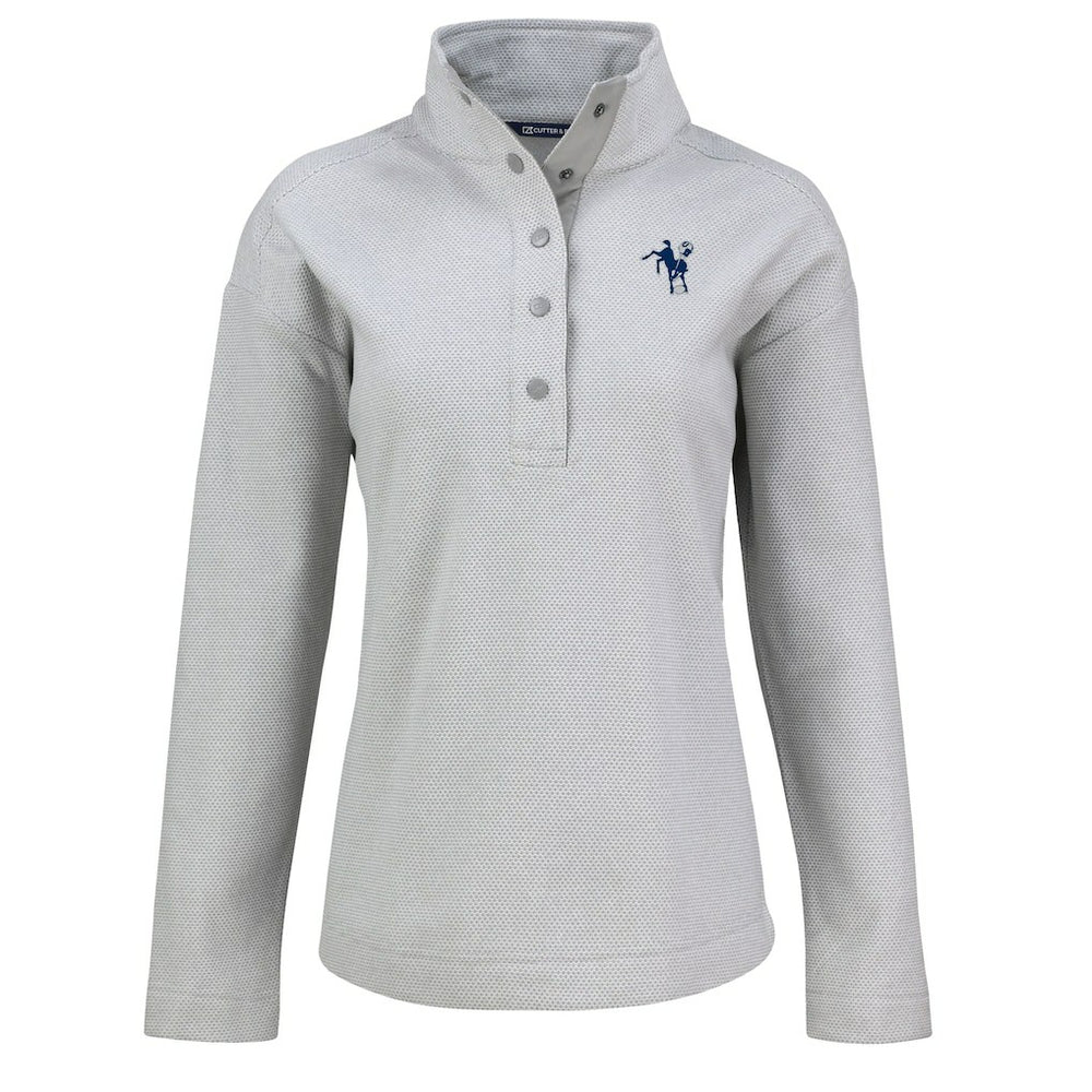Indianapolis Colts Cutter & Buck Women's Hunts Point Eco Half-Snap Sweatshirt - Gray outlet