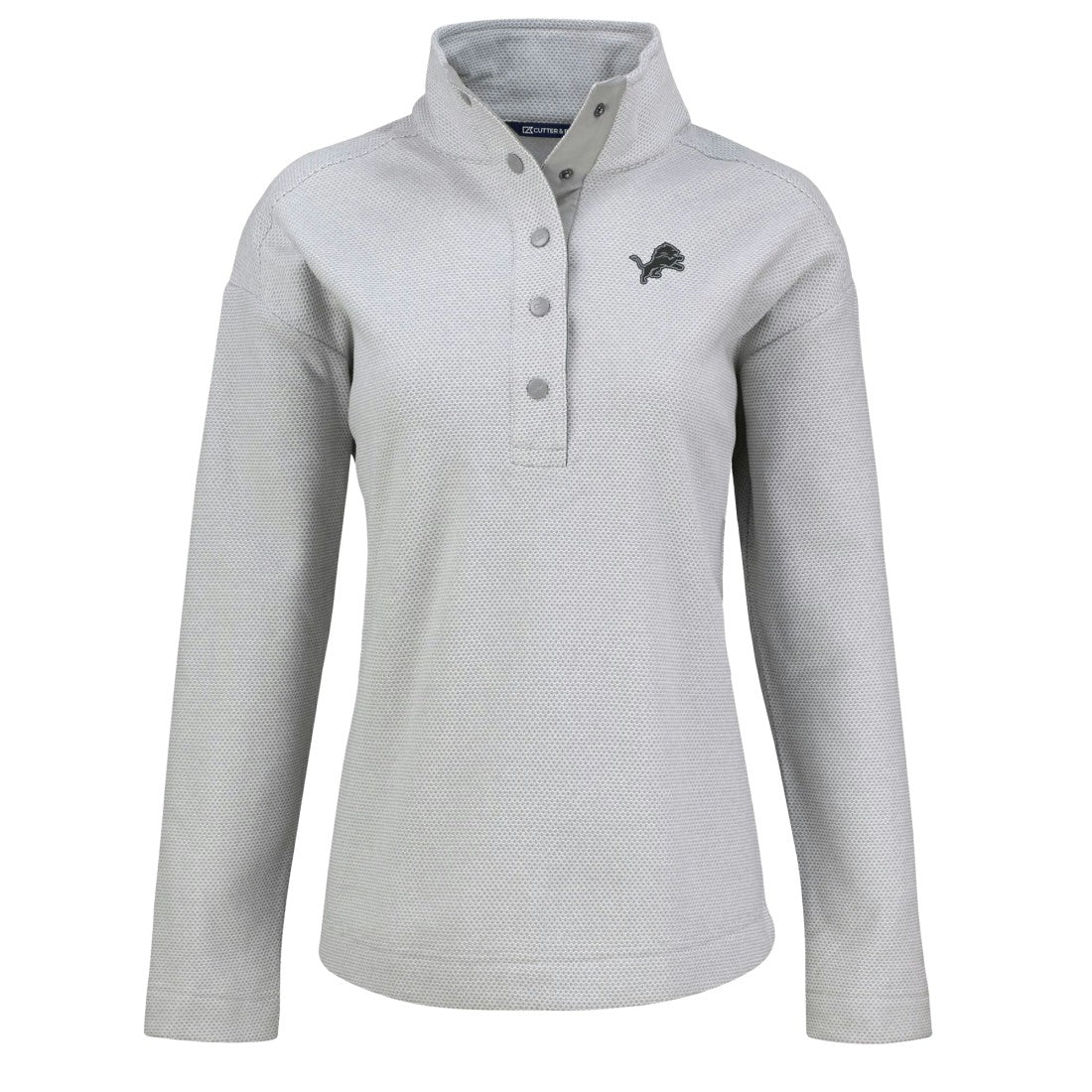 Detroit Lions Cutter & Buck Women's Hunts Point Eco Half-Snap Sweatshirt - Gray online