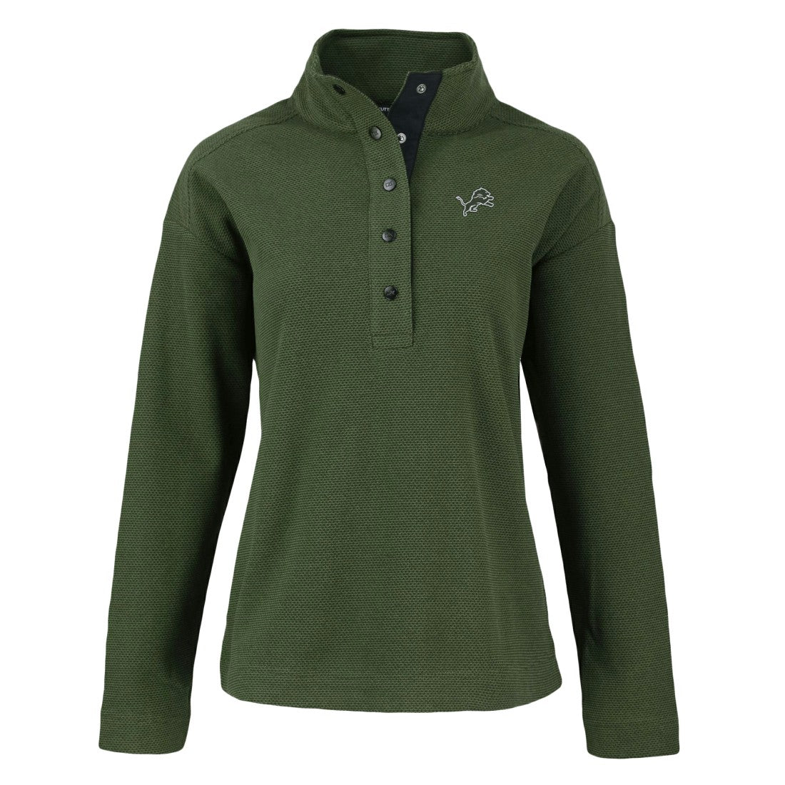 Detroit Lions Cutter & Buck Women's Hunts Point Eco Half-Snap Sweatshirt - Green online