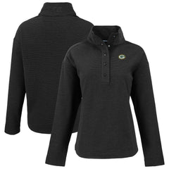 Green Bay Packers Cutter & Buck Women's Hunts Point Eco Half-Snap Sweatshirt - Black online