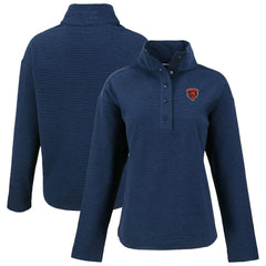 Chicago Bears Cutter & Buck Women's Hunts Point Eco Half-Snap Sweatshirt - Navy online