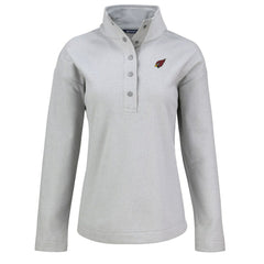 Arizona Cardinals Cutter & Buck Women's Hunts Point Eco Half-Snap Sweatshirt - Gray outlet