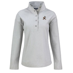 Cleveland Browns Cutter & Buck Women's Hunts Point Eco Half-Snap Sweatshirt - Gray on sale