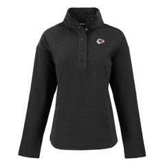 Kansas City Chiefs Cutter & Buck Women's Hunts Point Eco Half-Snap Sweatshirt - Black online