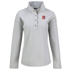 Denver Broncos Cutter & Buck Women's Hunts Point Eco Half-Snap Sweatshirt - Gray online