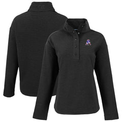 New England Patriots Cutter & Buck Women's Hunts Point Eco Half-Snap Sweatshirt - Black discount