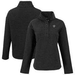 New Orleans Saints Cutter & Buck Women's Hunts Point Eco Half-Snap Sweatshirt - Black online