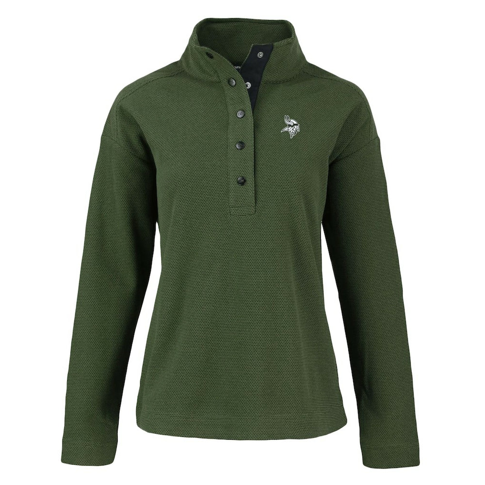 Minnesota Vikings Cutter & Buck Women's Hunts Point Eco Half-Snap Sweatshirt - Green cheap