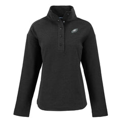 Philadelphia Eagles Cutter & Buck Women's Hunts Point Eco Half-Snap Sweatshirt - Black on sale