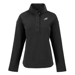 Philadelphia Eagles Cutter & Buck Women's Hunts Point Eco Half-Snap Sweatshirt - Black on sale