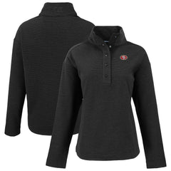 San Francisco 49ers Cutter & Buck Women's Hunts Point Eco Half-Snap Sweatshirt - Black for sale