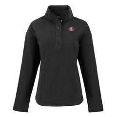 San Francisco 49ers Cutter & Buck Women's Hunts Point Eco Half-Snap Sweatshirt - Black for sale