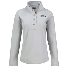Seattle Seahawks Cutter & Buck Women's Hunts Point Eco Half-Snap Sweatshirt - Gray online