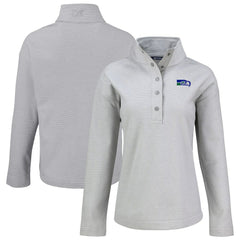 Seattle Seahawks Cutter & Buck Women's Hunts Point Eco Half-Snap Sweatshirt - Gray discount