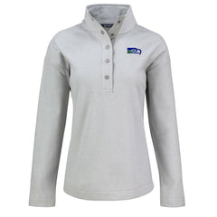 Seattle Seahawks Cutter & Buck Women's Hunts Point Eco Half-Snap Sweatshirt - Gray discount