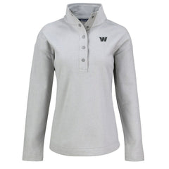 Washington Commanders Cutter & Buck Women's Hunts Point Eco Half-Snap Sweatshirt - Gray discount
