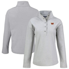 Washington Commanders Cutter & Buck Women's Hunts Point Eco Half-Snap Sweatshirt - Gray discount
