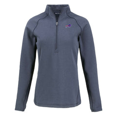 Buffalo Bills Cutter & Buck Women's Peshastin Eco Fleece Recycled Tri-Blend Raglan Half-Zip Jacket - Heather Navy cheap