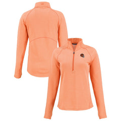 Cincinnati Bengals Cutter & Buck Women's Peshastin Eco Fleece Recycled Tri-Blend Raglan Half-Zip Jacket - Heather Orange outlet