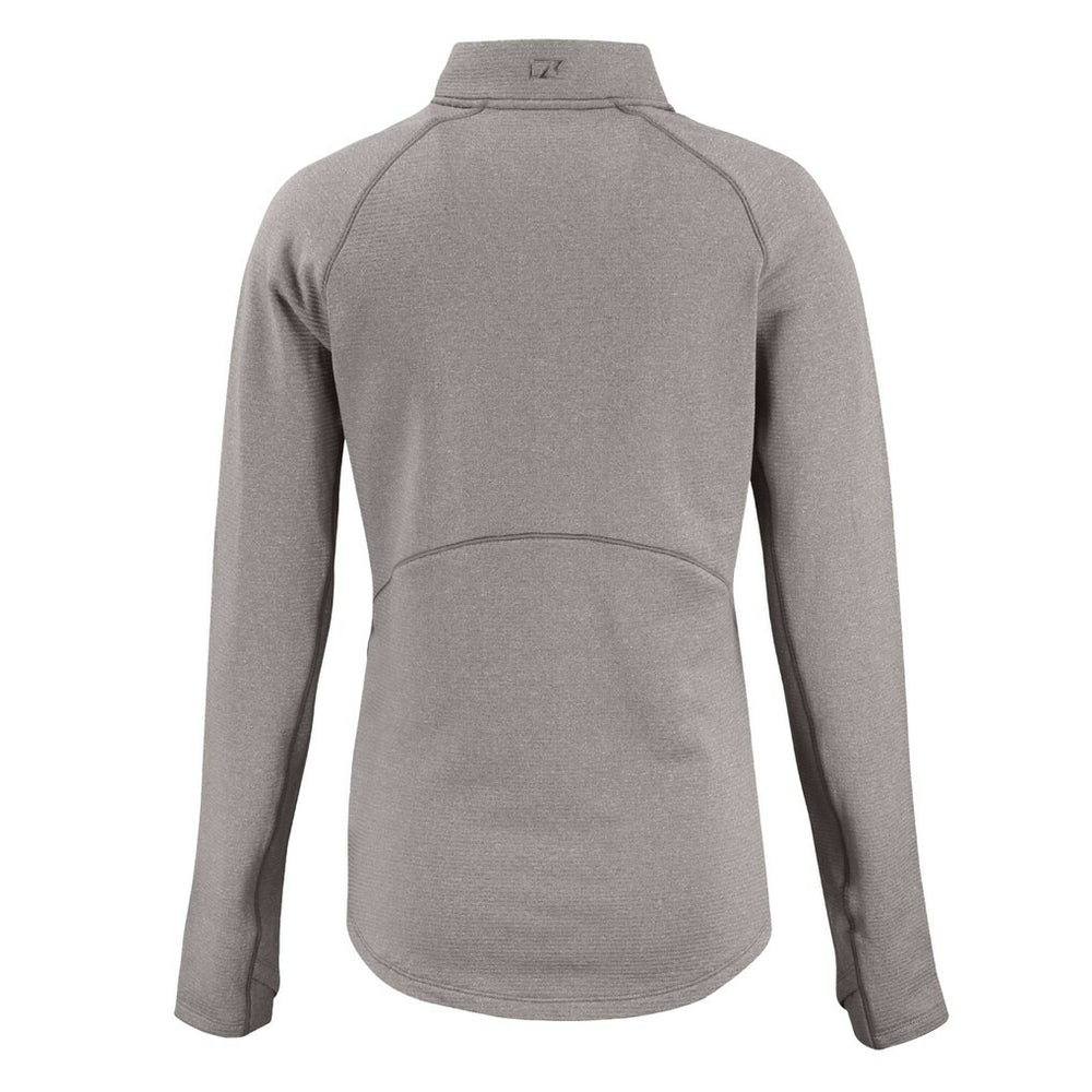 Baltimore Ravens Cutter & Buck Women's Peshastin Eco Fleece Recycled Tri-Blend Raglan Half-Zip Jacket - Heather Gray for sale
