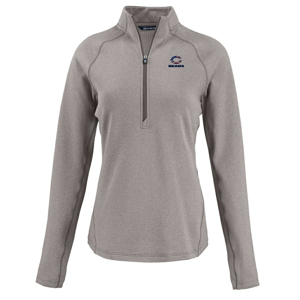 Chicago Bears Cutter & Buck Women's Americana Peshastin Eco Fleece Recycled Tri-Blend Raglan Half-Zip Jacket - Heather Gray online