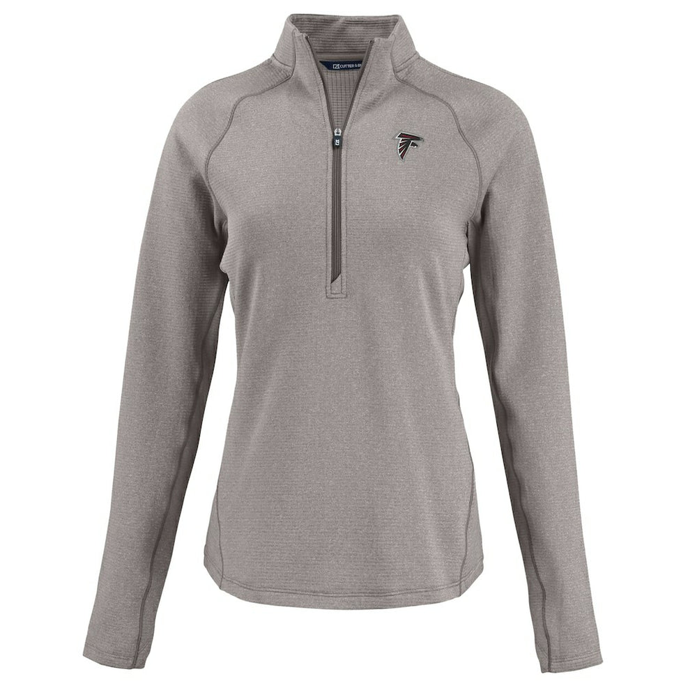 Atlanta Falcons Cutter & Buck Women's Peshastin Eco Fleece Recycled Tri-Blend Raglan Half-Zip Jacket - Heather Gray sale