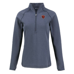 Chicago Bears Cutter & Buck Women's Peshastin Eco Fleece Recycled Tri-Blend Raglan Half-Zip Jacket - Heather Navy cheap