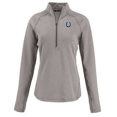 Indianapolis Colts Cutter & Buck Women's Peshastin Eco Fleece Recycled Tri-Blend Raglan Half-Zip Jacket - Heather Gray on sale