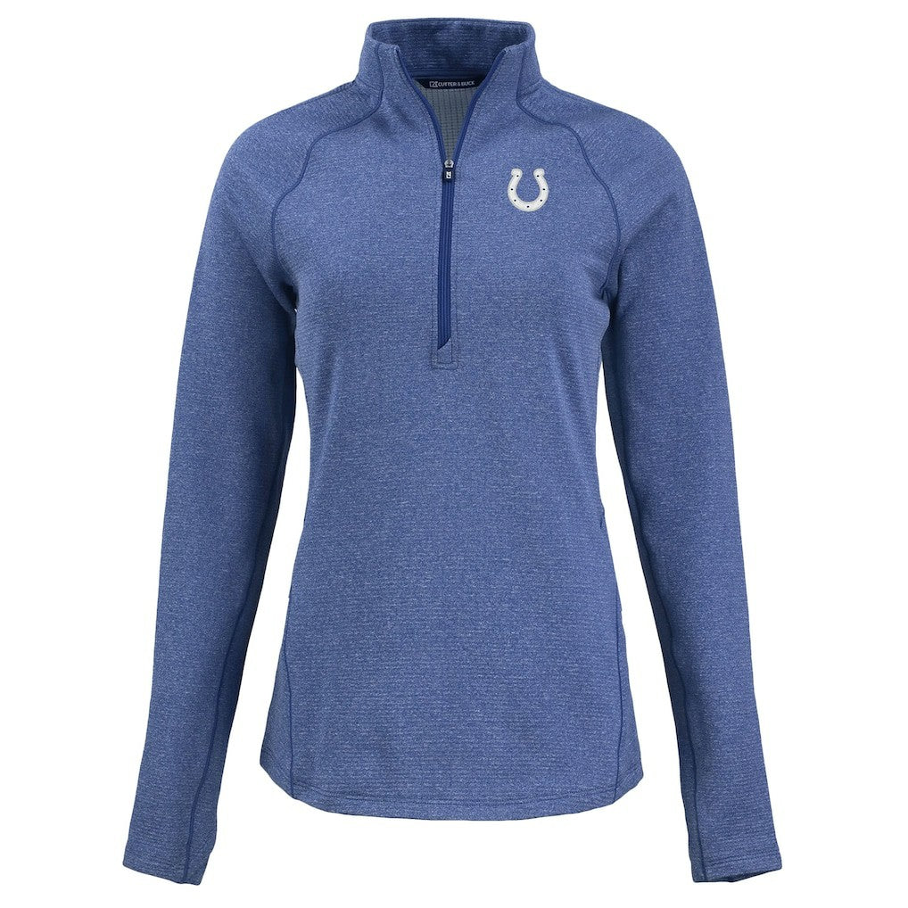 Indianapolis Colts Cutter & Buck Women's Peshastin Eco Fleece Recycled Tri-Blend Raglan Half-Zip Jacket - Heather Royal online