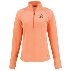Cleveland Browns Cutter & Buck Women's Peshastin Eco Fleece Recycled Tri-Blend Raglan Half-Zip Jacket - Heather Orange cheap