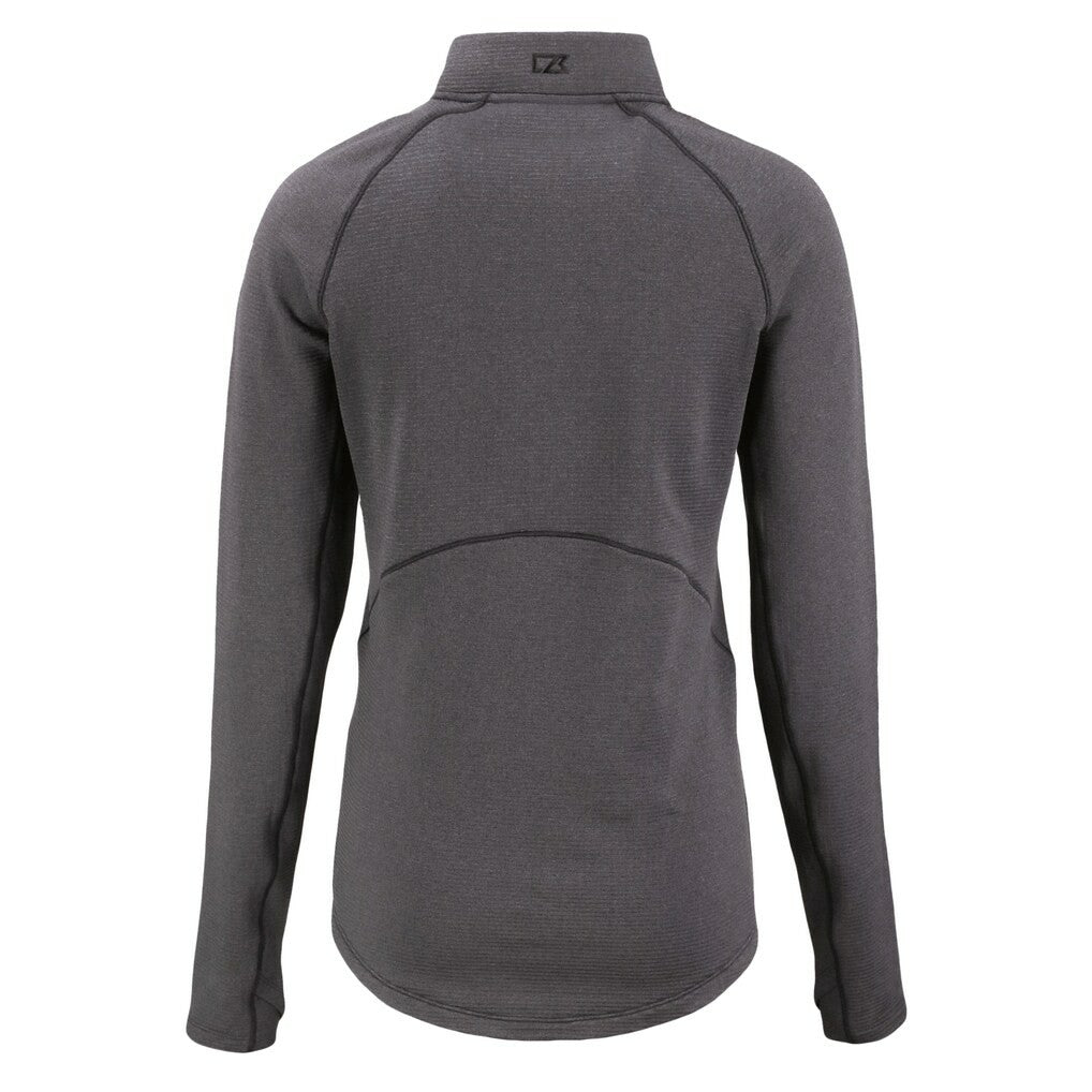 Cleveland Browns Cutter & Buck Women's Peshastin Eco Fleece Recycled Tri-Blend Raglan Half-Zip Jacket - Heather Black online