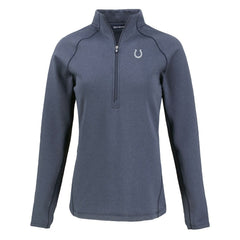 Indianapolis Colts Cutter & Buck Women's Peshastin Eco Fleece Recycled Tri-Blend Raglan Half-Zip Jacket - Heather Navy for sale