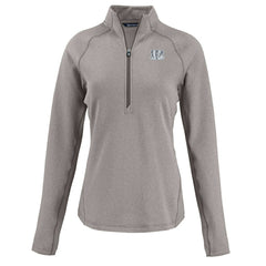 Cincinnati Bengals Cutter & Buck Women's Peshastin Eco Fleece Recycled Tri-Blend Raglan Half-Zip Jacket - Heather Gray outlet