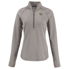 Jacksonville Jaguars Cutter & Buck Women's Peshastin Eco Fleece Recycled Tri-Blend Raglan Half-Zip Jacket - Heather Gray discount