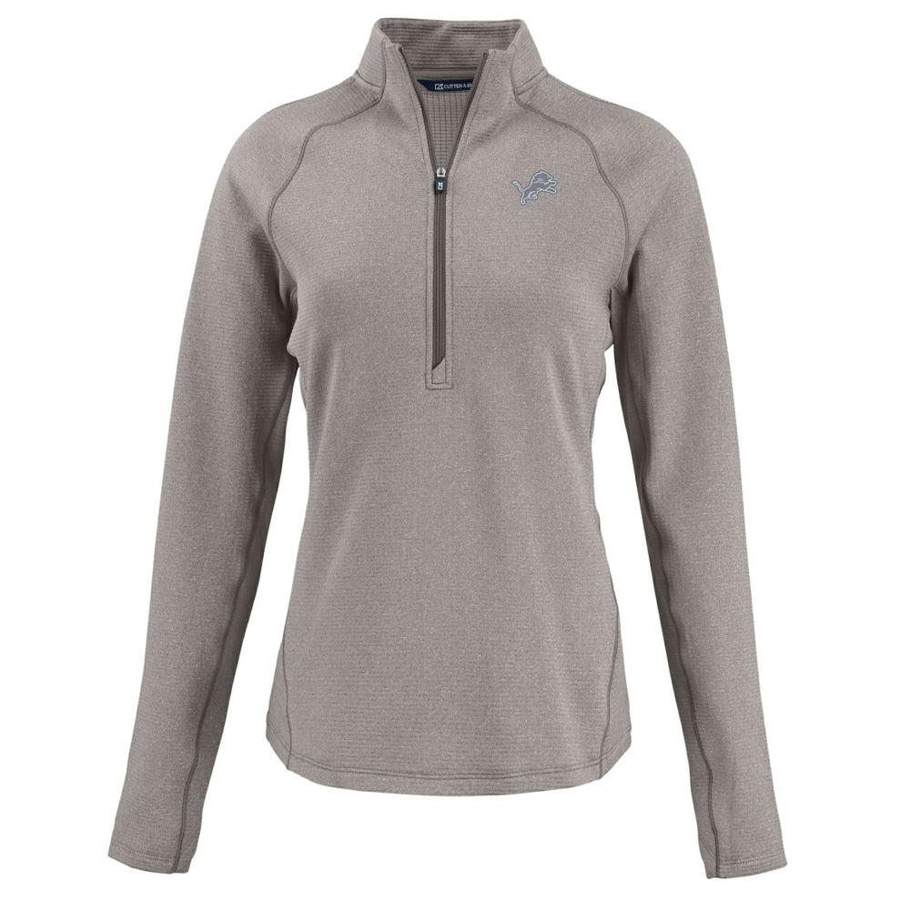 Detroit Lions Cutter & Buck Women's Peshastin Eco Fleece Recycled Tri-Blend Raglan Half-Zip Jacket - Heather Gray discount