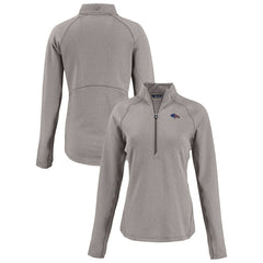 Denver Broncos Cutter & Buck Women's Americana Peshastin Eco Fleece Recycled Tri-Blend Raglan Half-Zip Jacket - Heather Gray outlet