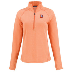 Denver Broncos Cutter & Buck Women's Peshastin Eco Fleece Recycled Tri-Blend Raglan Half-Zip Jacket - Heather Orange on sale