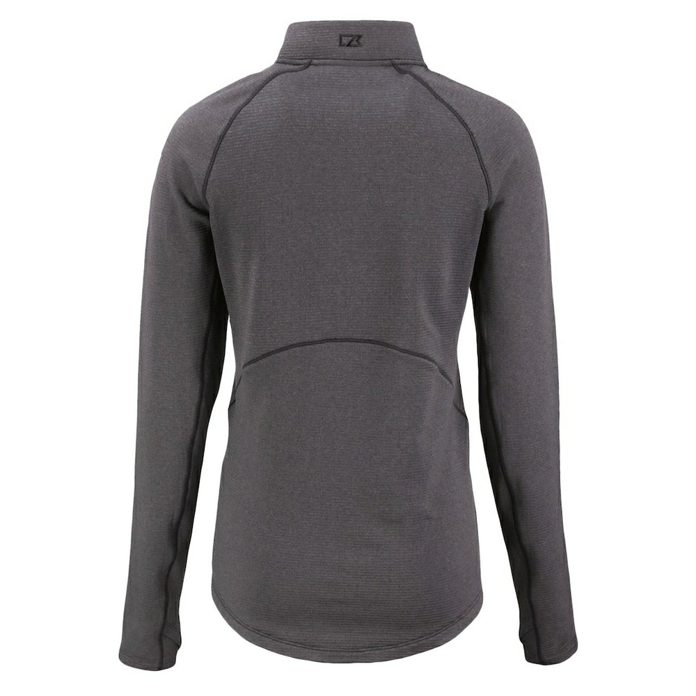 Denver Broncos Cutter & Buck Women's Peshastin Eco Fleece Recycled Tri-Blend Raglan Half-Zip Jacket - Heather Black discount