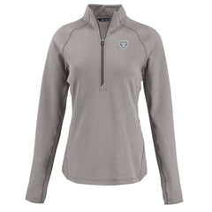 Las Vegas Raiders Cutter & Buck Women's Peshastin Eco Fleece Recycled Tri-Blend Raglan Half-Zip Jacket - Heather Gray for sale