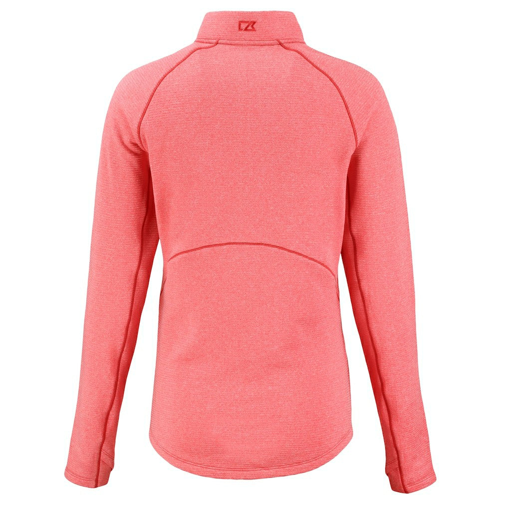 Kansas City Chiefs Cutter & Buck Women's Peshastin Eco Fleece Recycled Tri-Blend Raglan Half-Zip Jacket - Heather Red sale